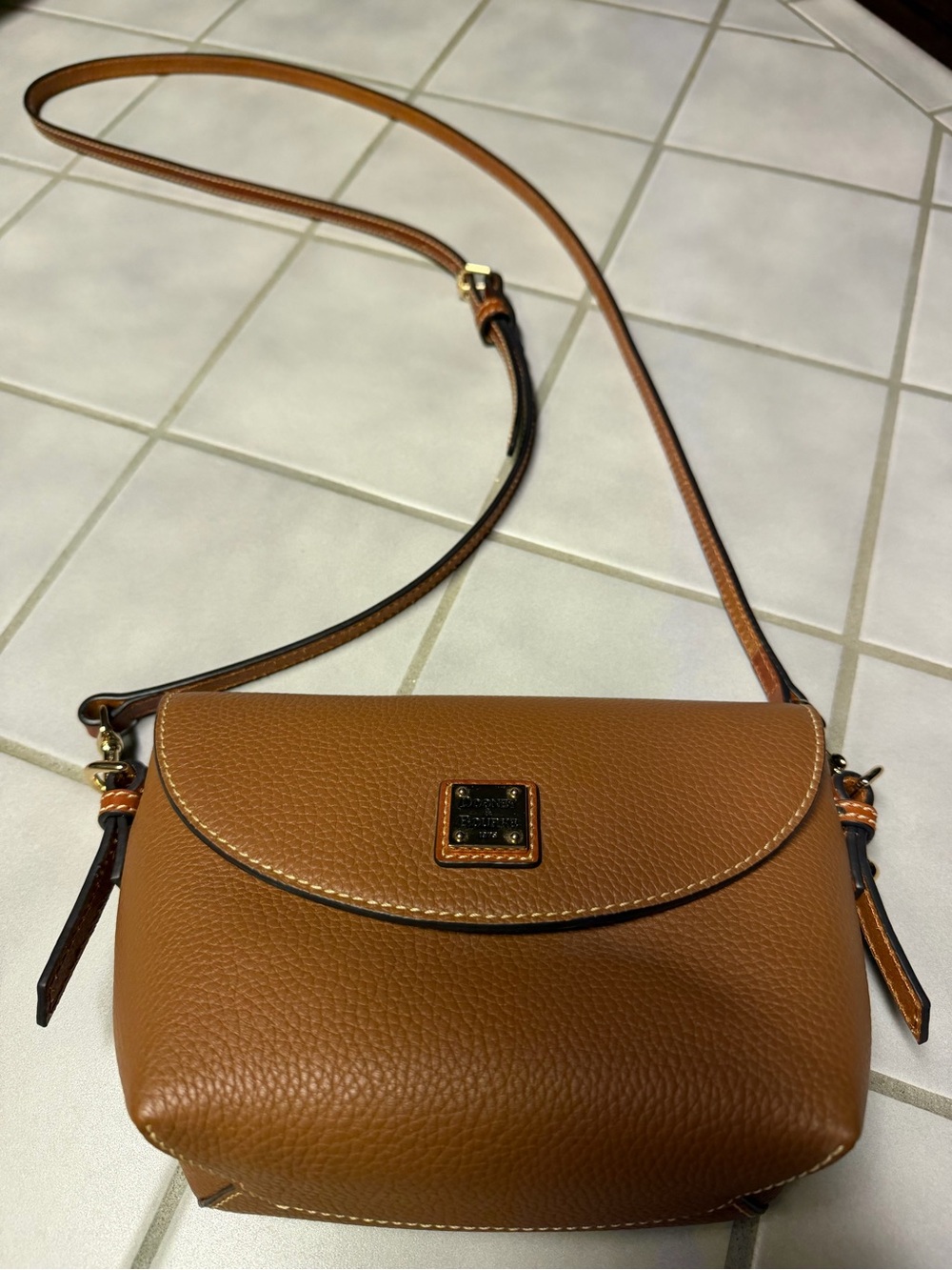 Rooney & Bourke Leather Crossbody Bag in Brown